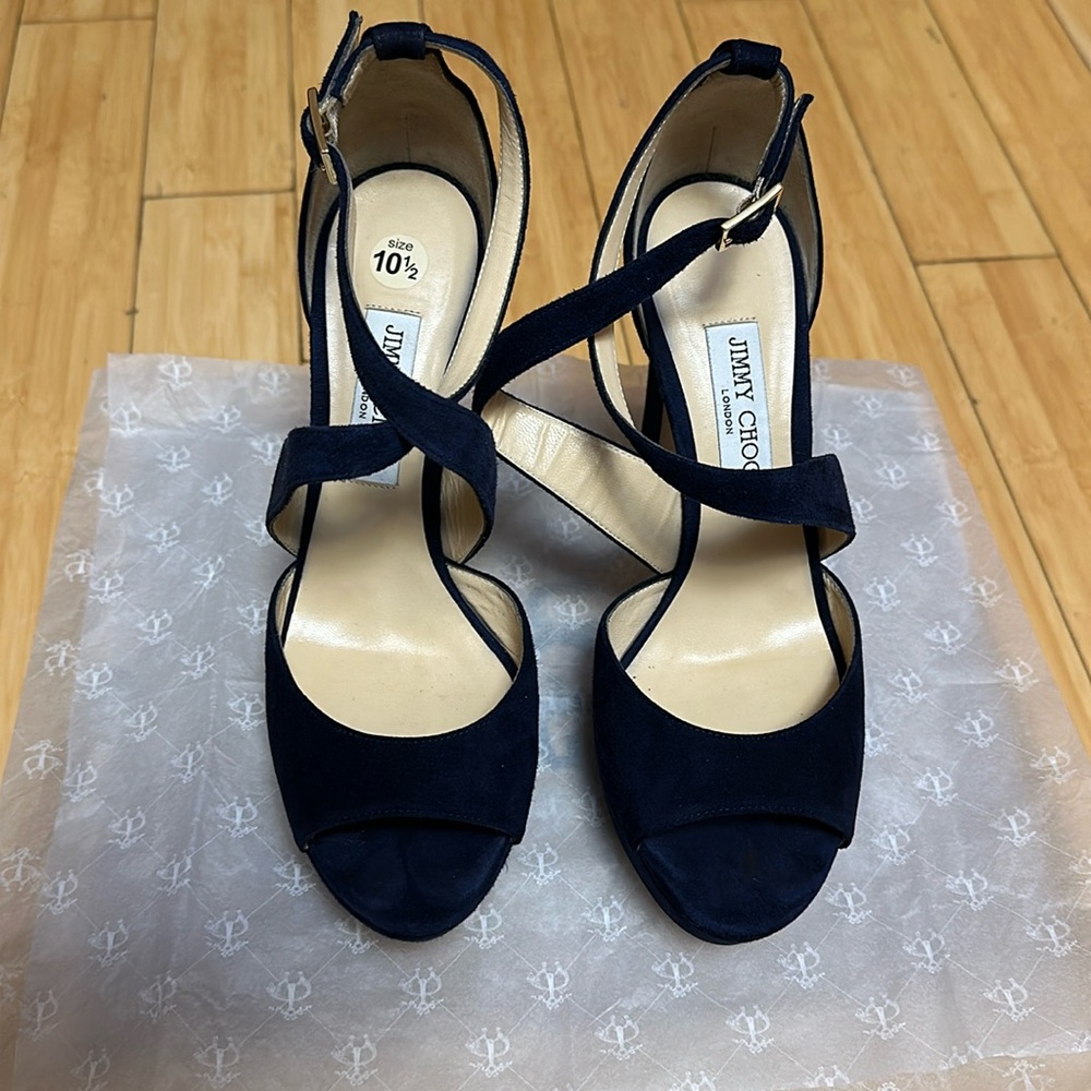 Jimmy Choo navy suede.